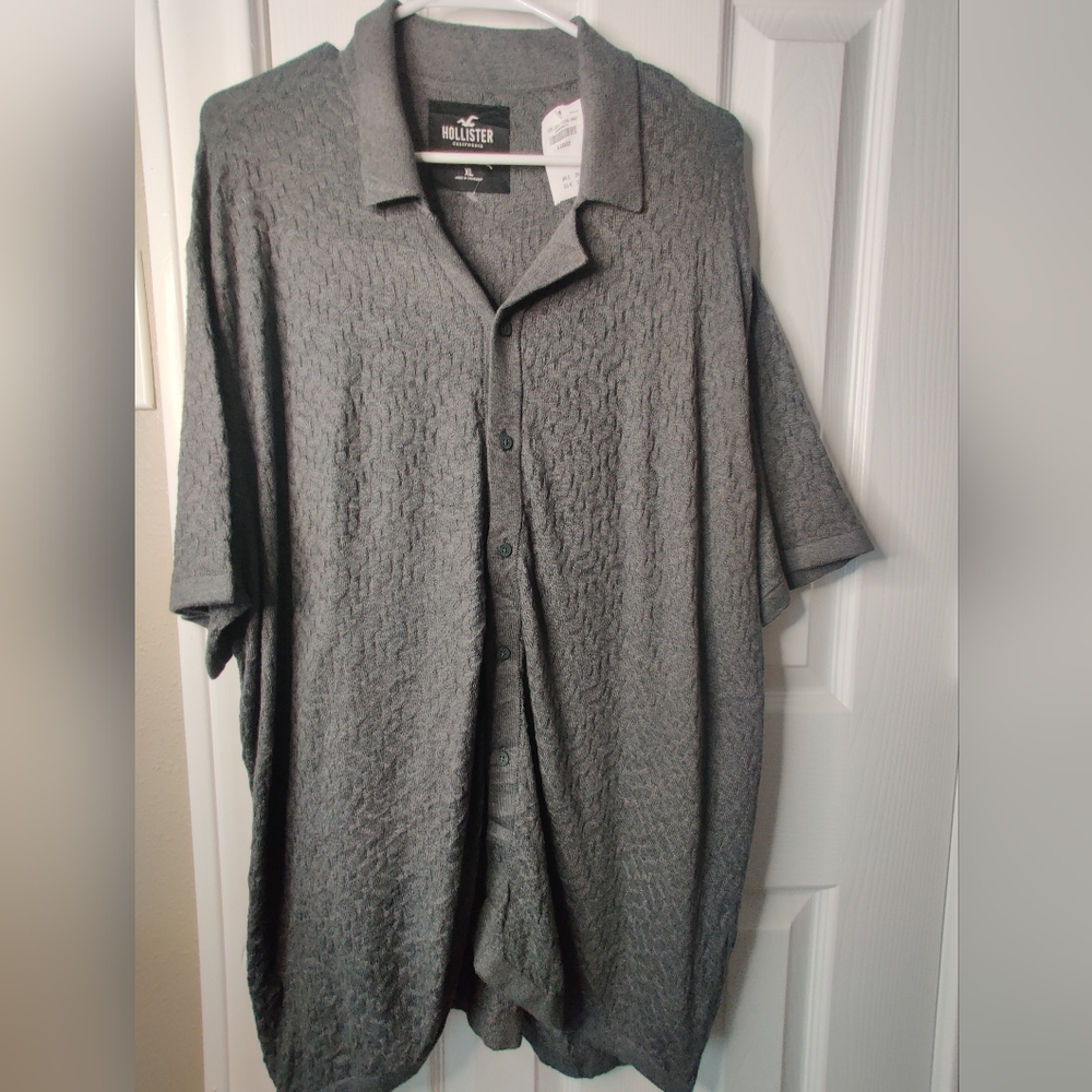 Hollister Gray Polo Shirt XL
